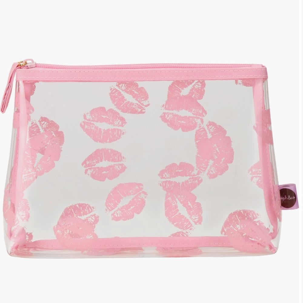 Lip Print (Kiss) Cosmetic Case | clear + pink - Picture 4 of 7